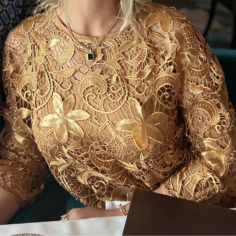 Spell & gypsy SAMPLE gold sequin lace (offers welcome) - Picture 2 of 2